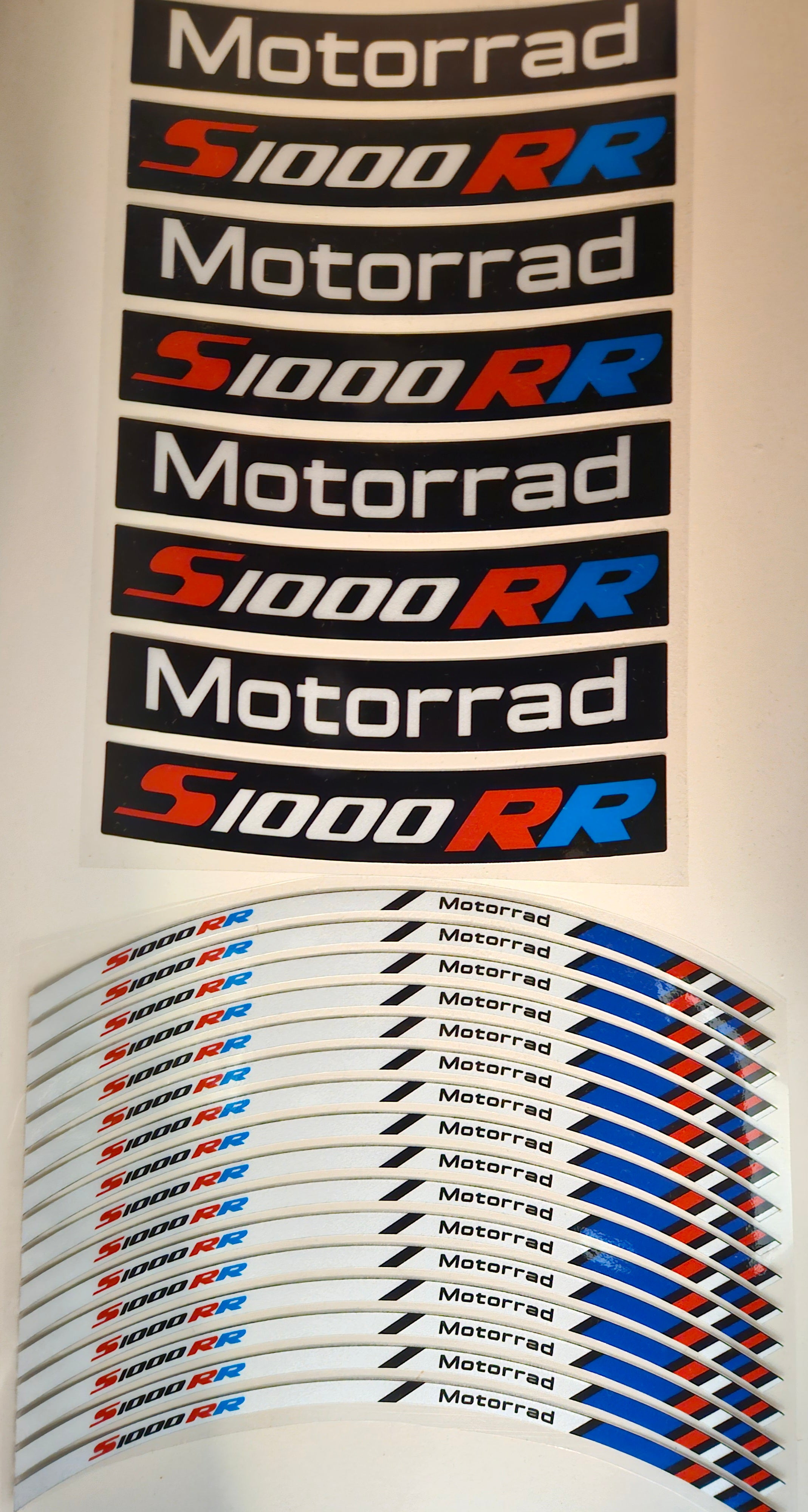 Reflective Blue-white-red-black Wheel Rim Stickers 2 colors for S1000RR Motorcycle | Waterproof & Heat Resistant | Elastic & Durable