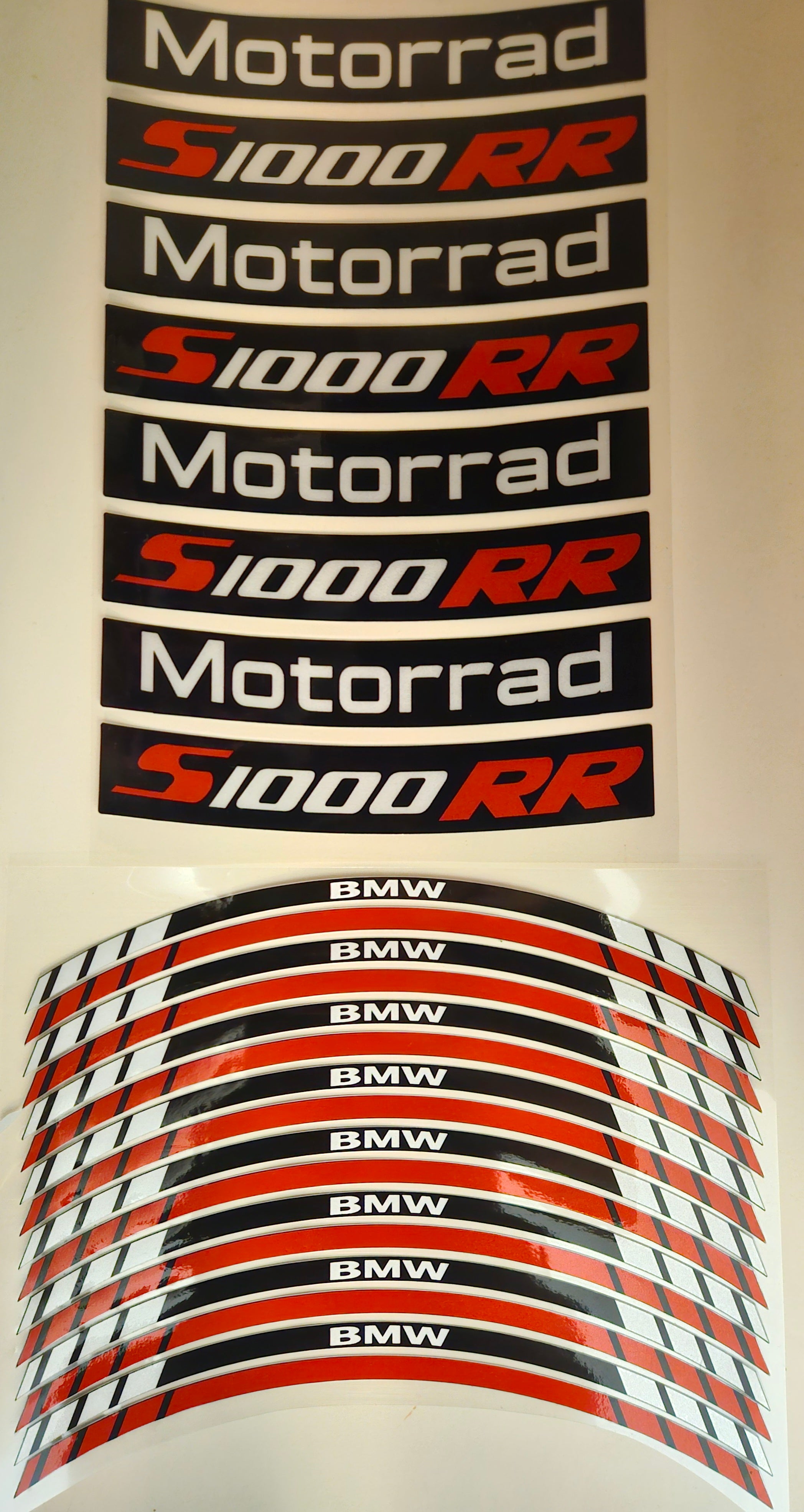 Reflective Blue-white-red-black Wheel Rim Stickers 2 colors for S1000RR Motorcycle | Waterproof & Heat Resistant | Elastic & Durable