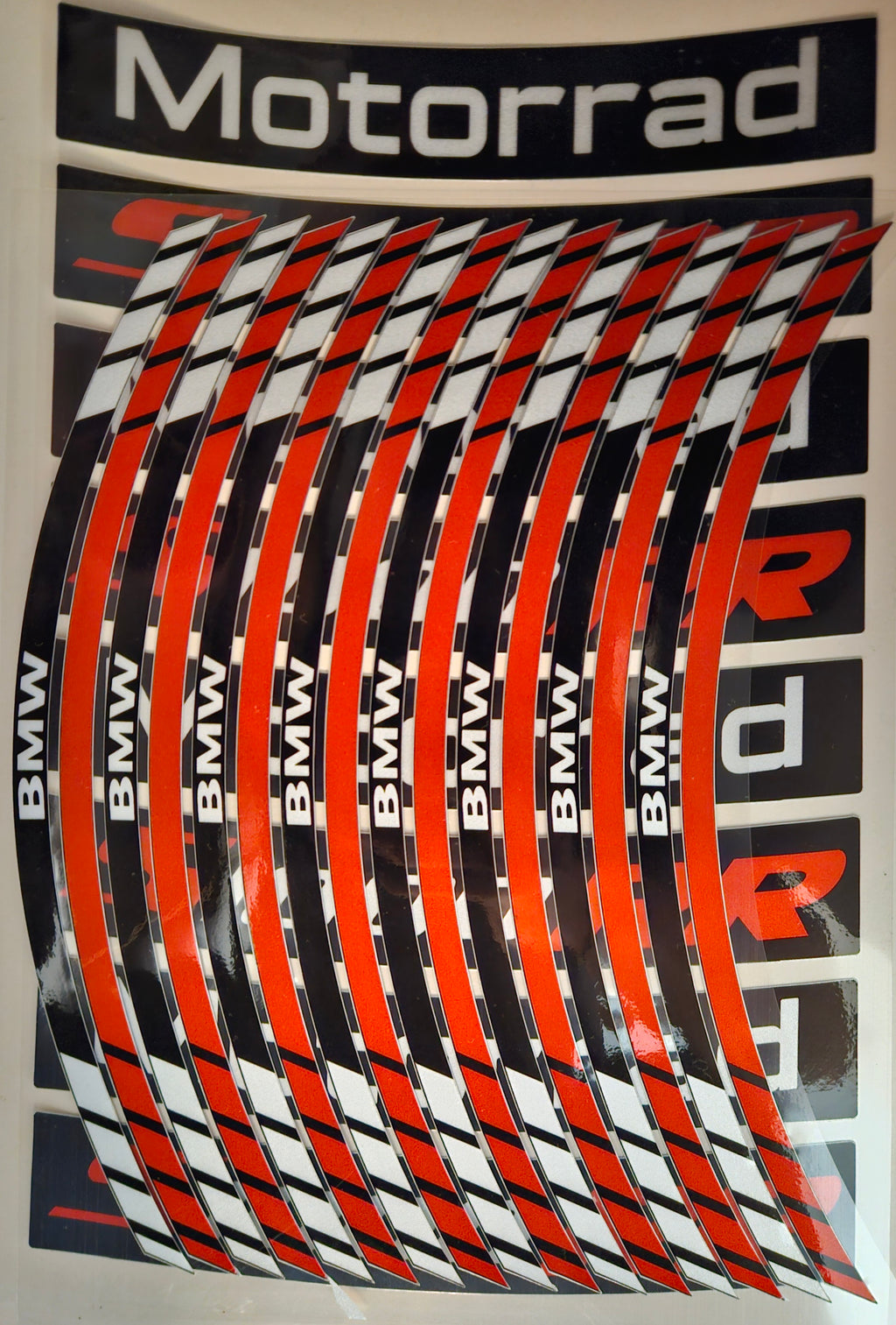 Reflective Blue-white-red-black Wheel Rim Stickers 2 colors for S1000RR Motorcycle | Waterproof & Heat Resistant | Elastic & Durable