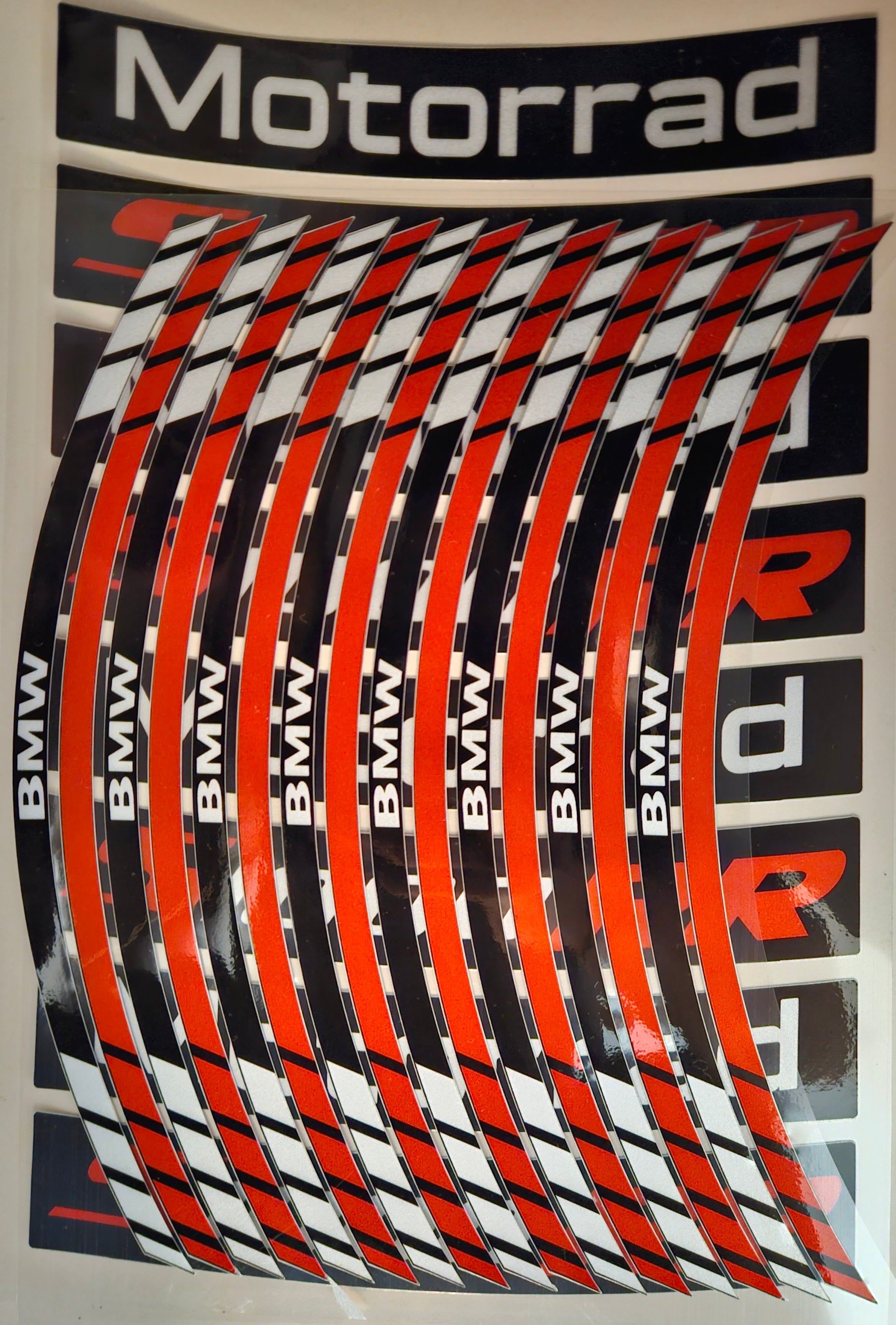 Reflective Blue-white-red-black Wheel Rim Stickers 2 colors for S1000RR Motorcycle | Waterproof & Heat Resistant | Elastic & Durable