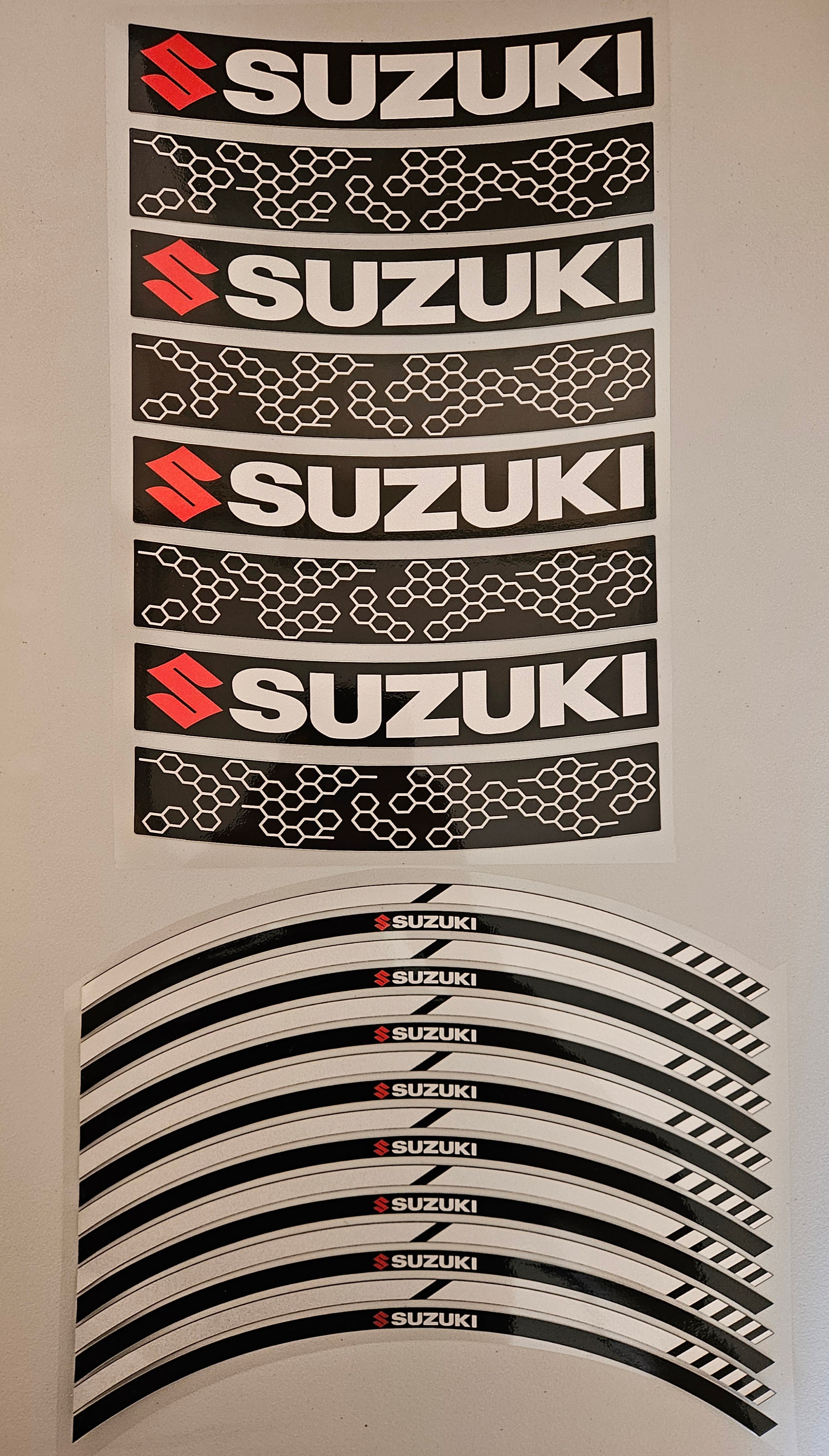 Reflective Black Wheel Rim Stickers for suzuki GSXR Motorcycle | Waterproof & Heat Resistant | Elastic & Durable