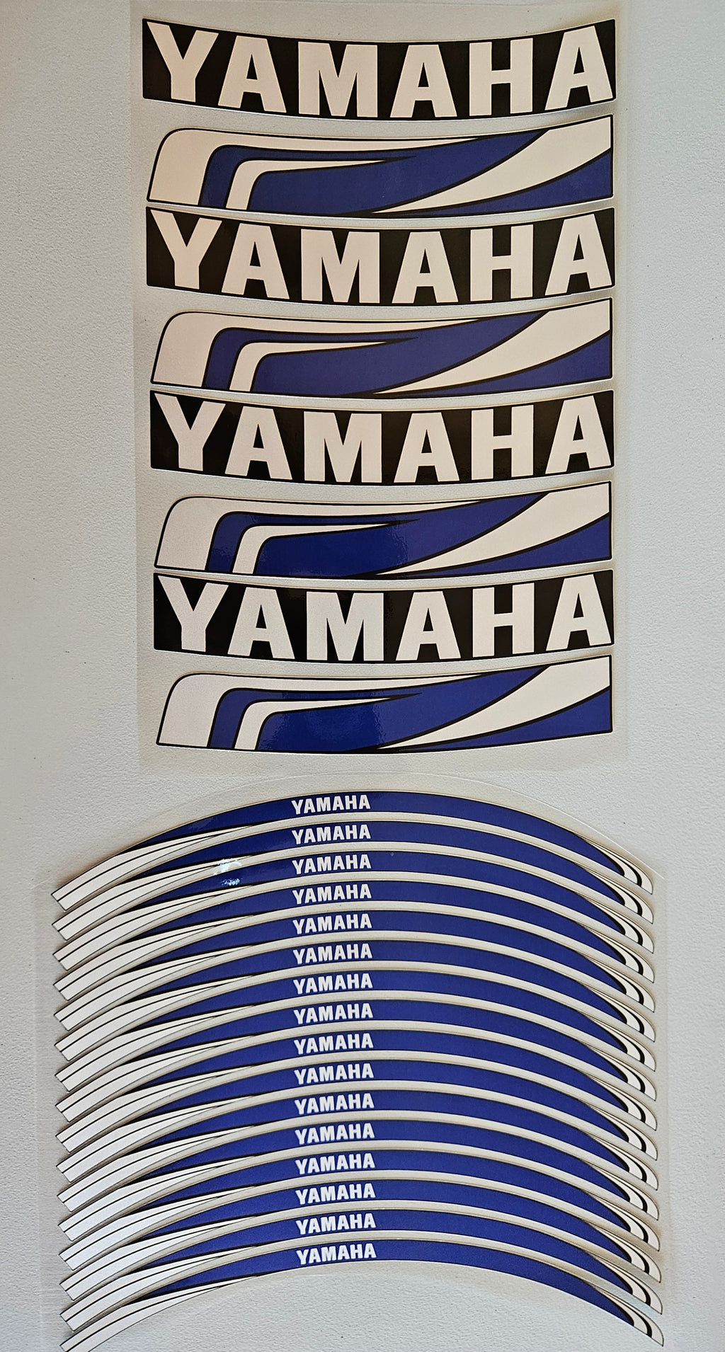 Reflective Blue Wave Wheel Rim Stickers for Yamaha Motorcycles | Waterproof & Heat Resistant | Elastic & Durable