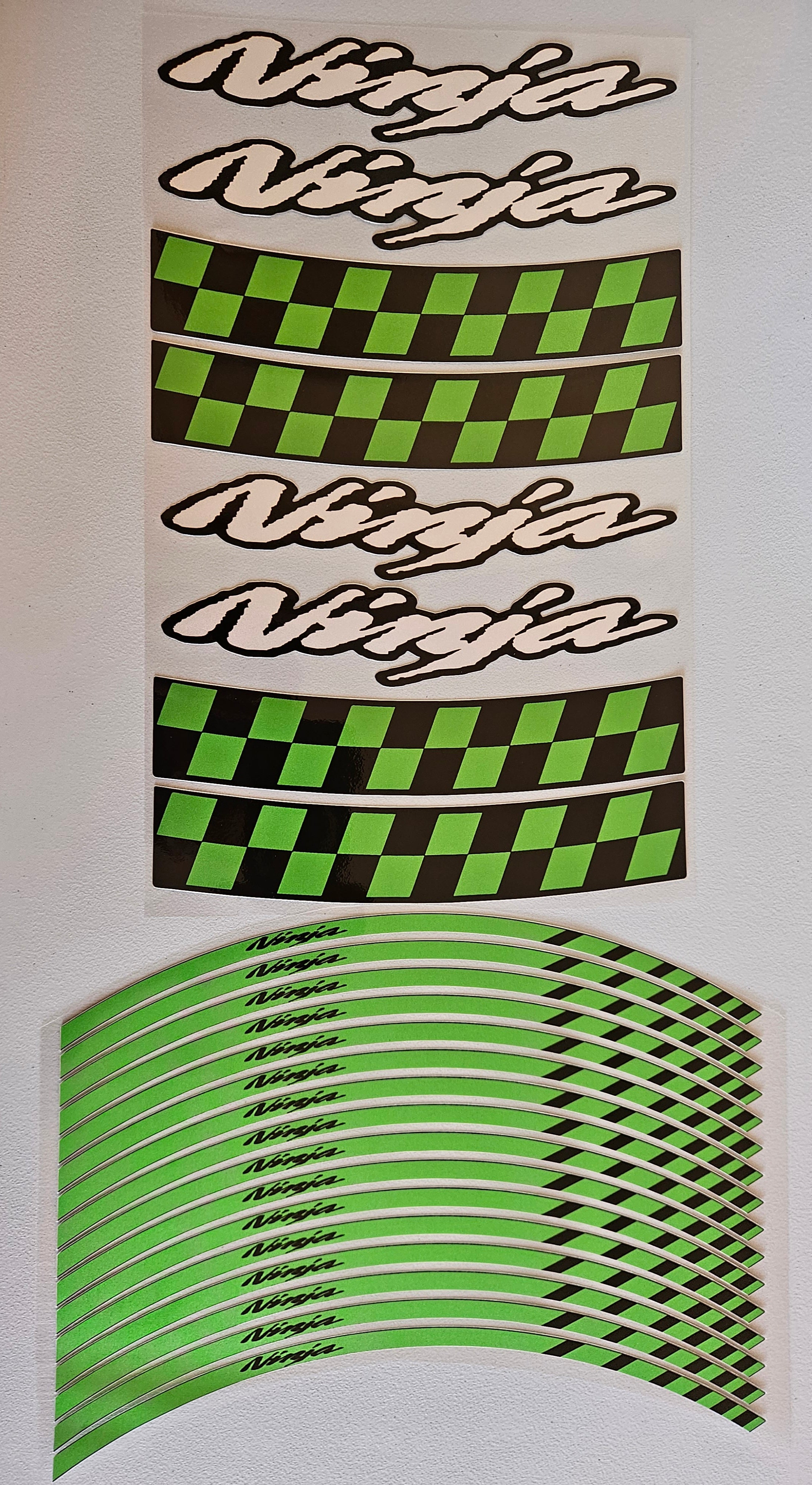 Reflective Green Wheel Rim Stickers for Kawasaki Ninja Motorcycles | Waterproof & Heat Resistant | Elastic & Durable