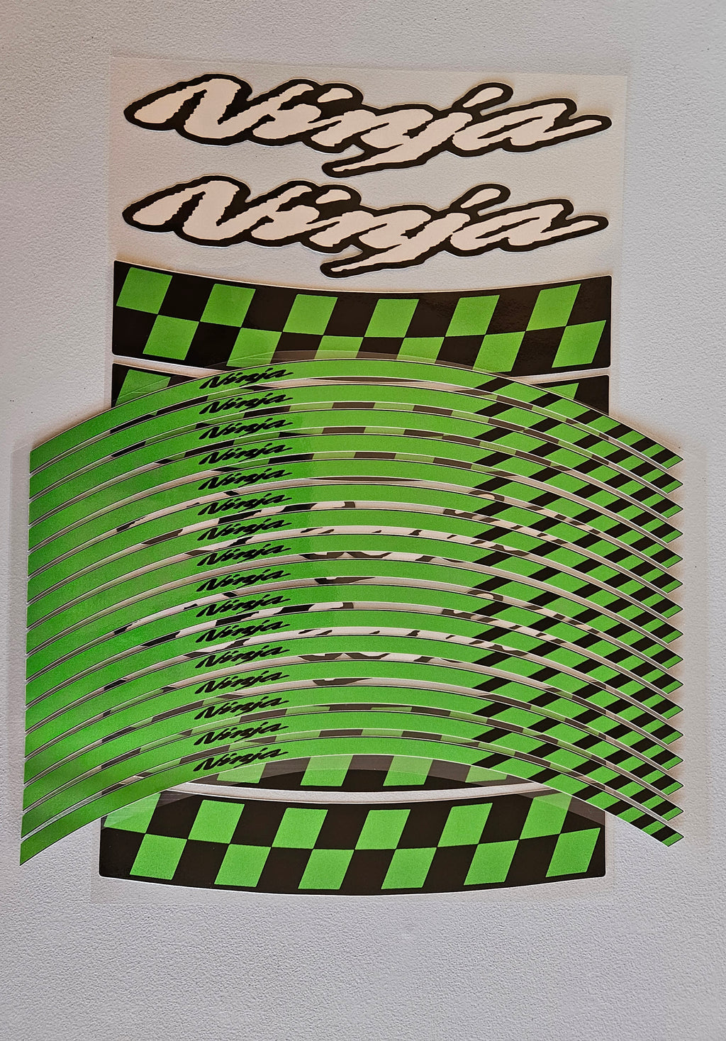 Reflective Green Wheel Rim Stickers for Kawasaki Ninja Motorcycles | Waterproof & Heat Resistant | Elastic & Durable