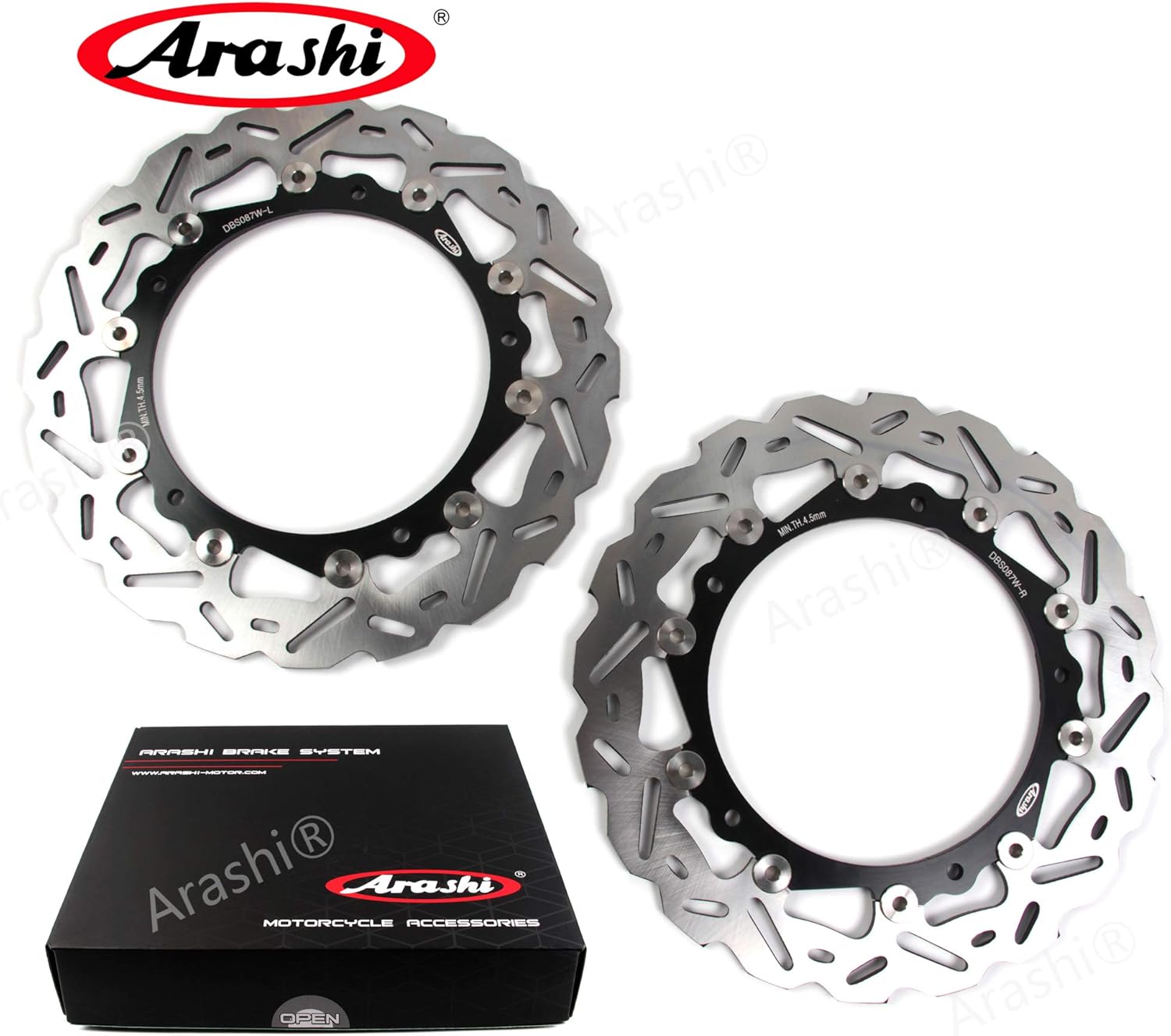 Arashi Front Brake Disc Rotors for BMW S1000RR 2009-2018 / S1000R 2014-2017 NAKED 2014-2018 Motorcycle Replacement Accessories S 1000 RR R S1000 1000RR 1000R Black 2011 2012 2013 2015 2016