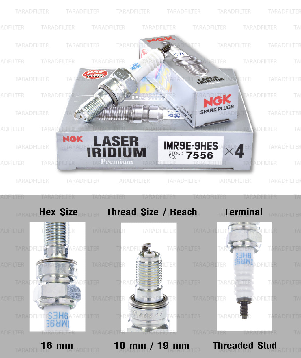 NGK Laser Iridium Spark Plug Genuine set of 4 - IMR9E-9HES Laser iridium for Honda CBR 1000 / CBR 600
