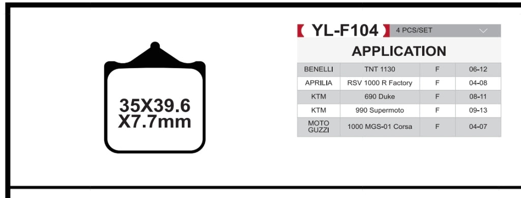Brakar Front Brake pads for BMW S1000RR 2009-2018 (1 set=4pcs)