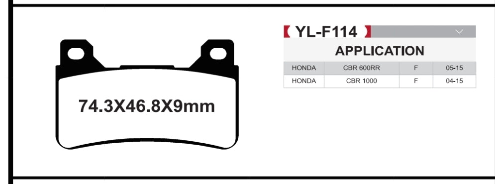 Brakar Front Brake pads for Honda CBR1000RR / CBR600 2009-2016 (1 set=2pcs)