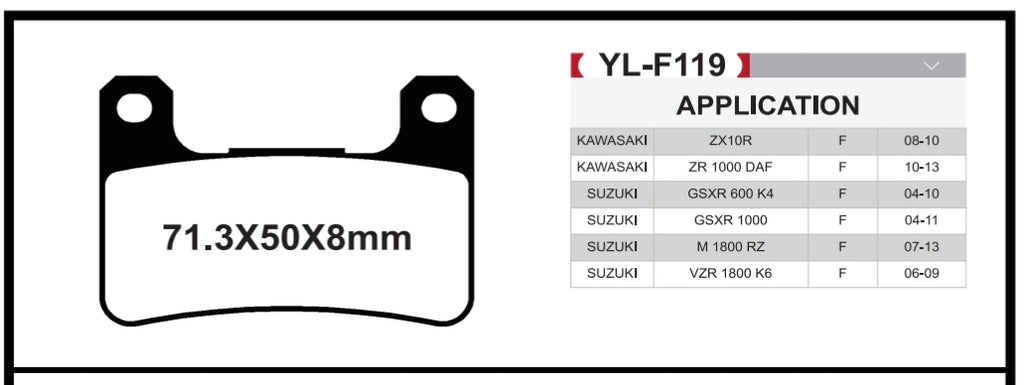 Brakar Front Brake pads for Suzuki GSXR 1000-GSXR 600-2004-2011 / Kawasaki ZX10R 2008-2010 (1 set=2pcs)