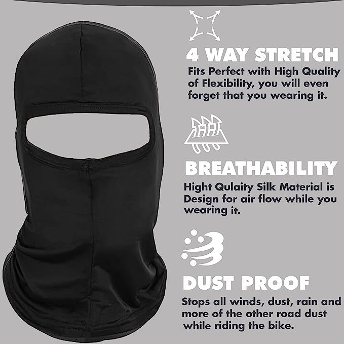 Balaclava Black Face Mask Men - Breathable Under Helmet Wear Windproof Motorcycle Balaclava