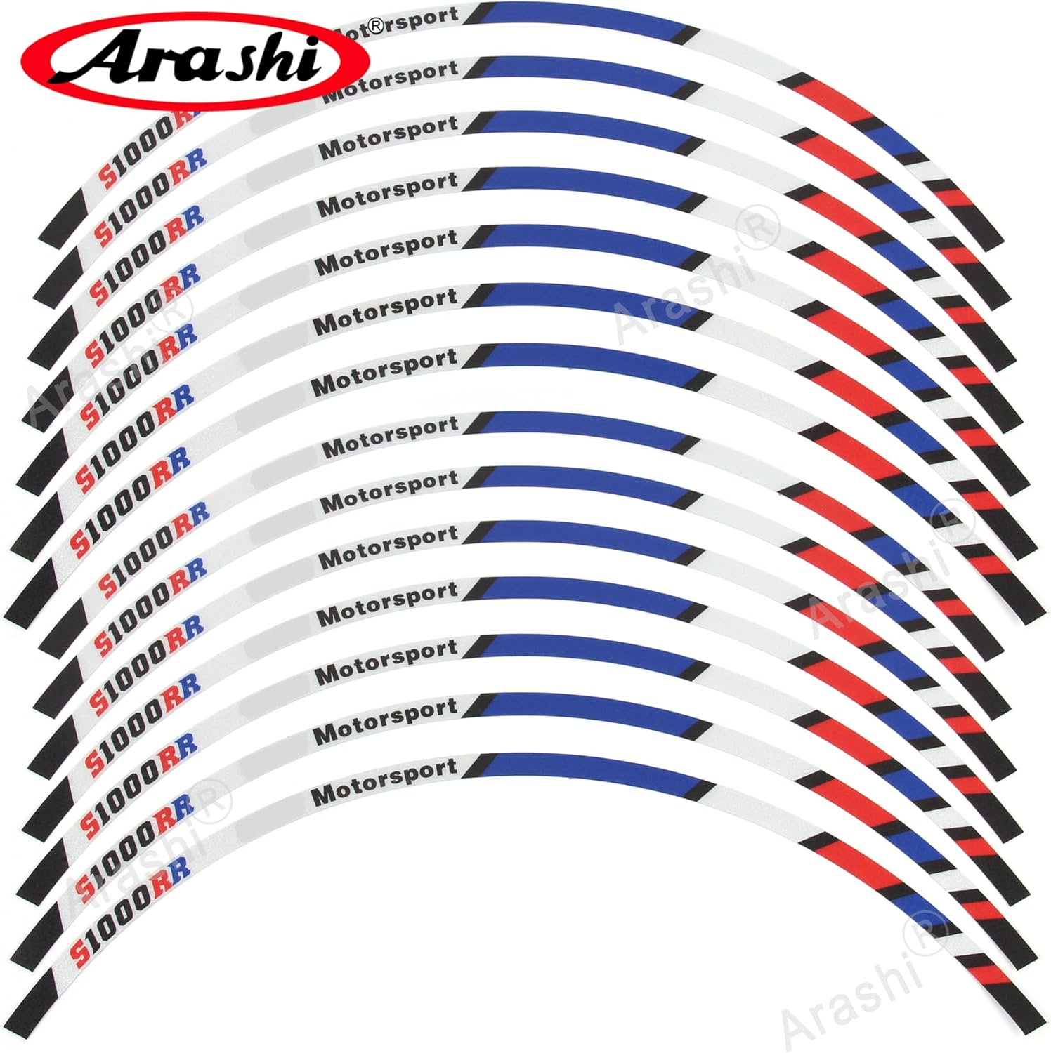 Reflective Blue Wheel Rim Stickers for S1000RR Motorcycle | Waterproof & Heat Resistant | Elastic & Durable