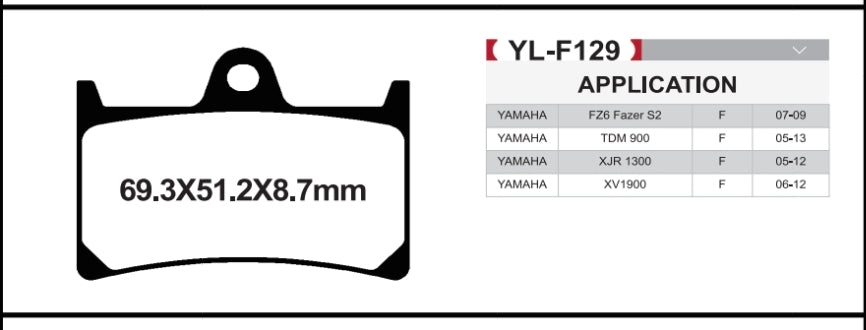 Brakar Front Brake pads for Yamaha R1 2004-2006 (1 set=2pcs)