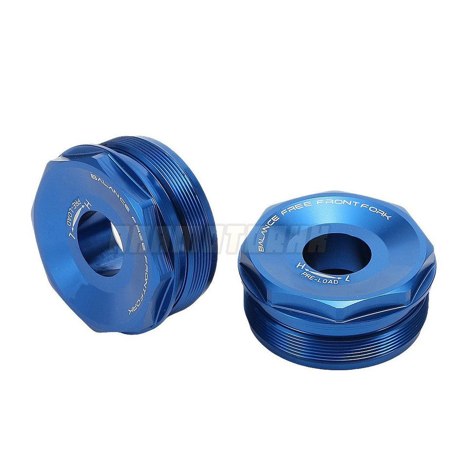 Front Fork Caps Bolts Adjusters Blue For Suzuki GSX-R 1000R 2017-2024