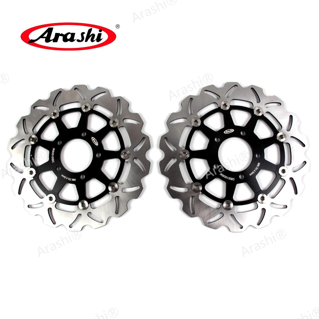 Arashi Black Brake Disc Rotors Front for Suzuki GSXR 600 750 2004-2005 GSXR 1000 2003-2004 Motorcycle Replacement Accessories Black
