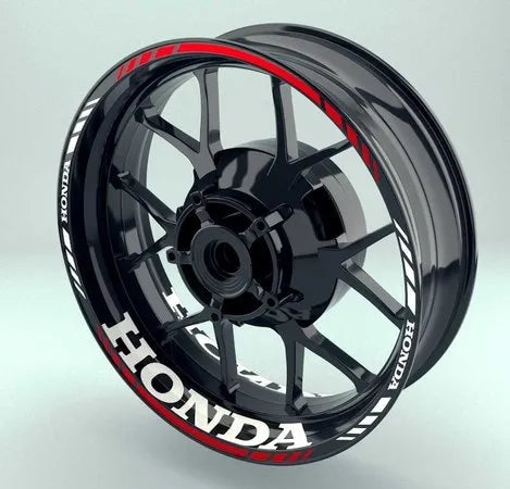 Reflective red Wheel Rim Stickers for Honda Motorcycles | Waterproof & Heat Resistant | Elastic & Durable