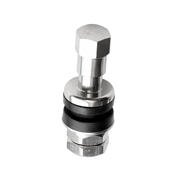 Chrome Tire Valve Stems High Pressure - short/Flush Mount 2 pcs kit .