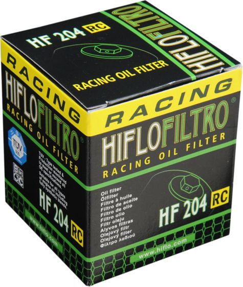 HIFLO HF204 RC Racing Oil Filter Yamaha race bikes R1 R6 + honda, kawasaki and Tmax 560 - 530 2017-2026