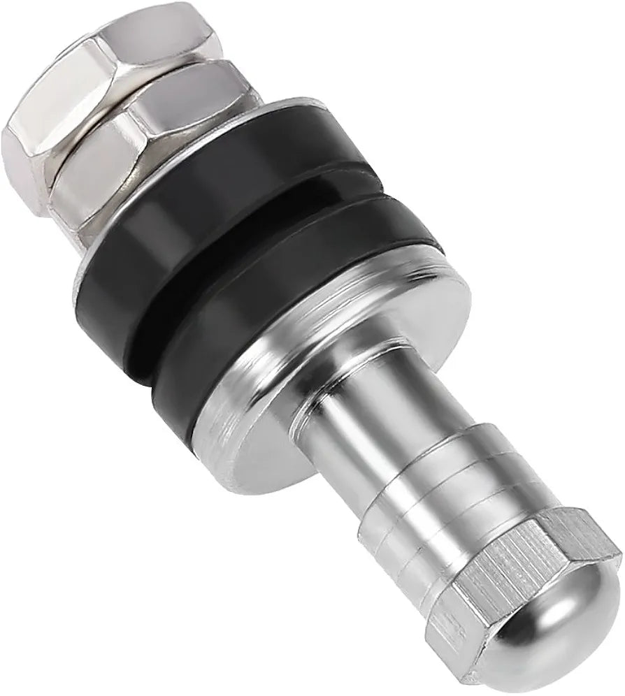 Chrome Tire Valve Stems High Pressure - short/Flush Mount 2 pcs kit .