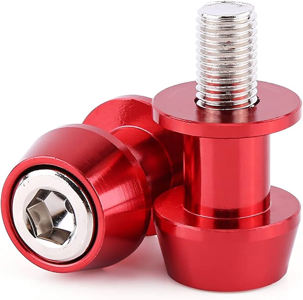 Swing Arm Spool, 6, 8 &10 mm universal Motorcycle Aluminium Alloy Swing Arm Spool Sliders Stand Swingarm Bobbins ( bolts included 6, 8 & 10mm).