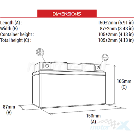 BS- Motorcycle battery BTX9 -BS