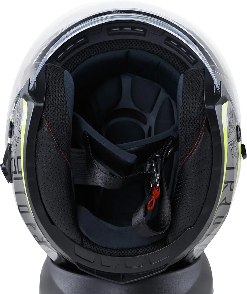 Motorcycle helmet half face with retractable sun visor