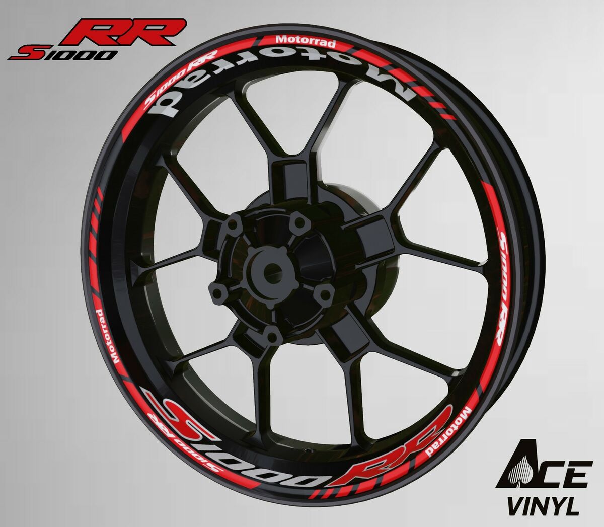 Reflective Blue-white-red-black Wheel Rim Stickers 2 colors for S1000RR Motorcycle | Waterproof & Heat Resistant | Elastic & Durable