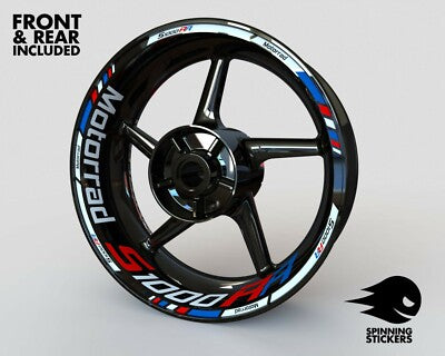 Reflective Blue-white-red-black Wheel Rim Stickers 2 colors for S1000RR Motorcycle | Waterproof & Heat Resistant | Elastic & Durable