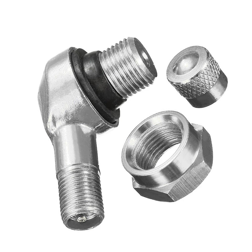 Universal 90 Degree Angle AluminumAlloy Valve Stem Motorcycle Tire Tubeless 2pcs