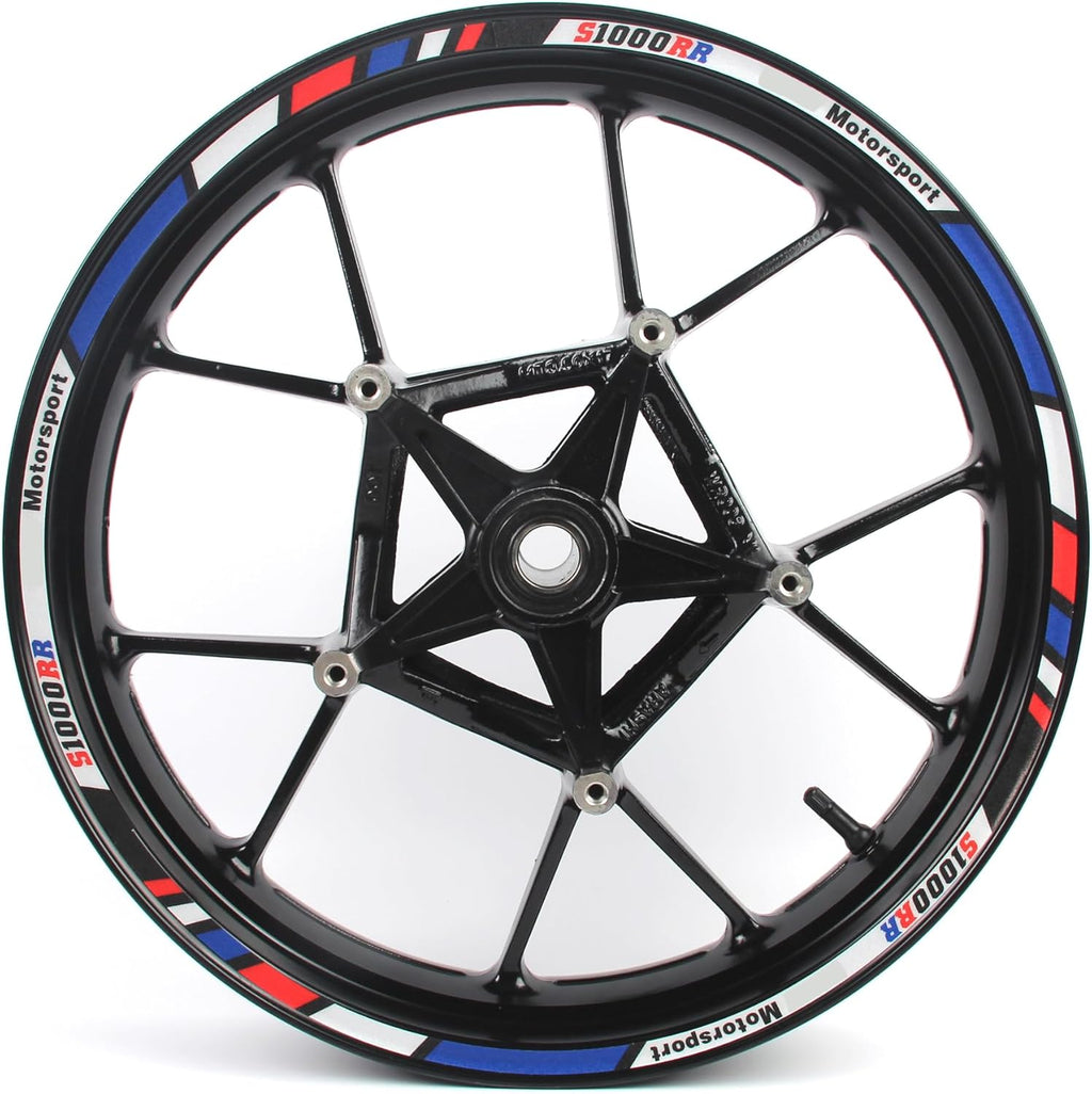 Reflective Blue Wheel Rim Stickers for S1000RR Motorcycle | Waterproof & Heat Resistant | Elastic & Durable